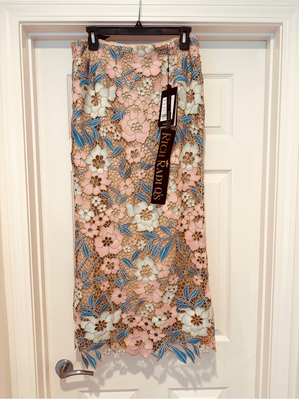 NWT Pastel Floral Lace Maxi Skirt - Pink & Blue - Picture 4 of 6